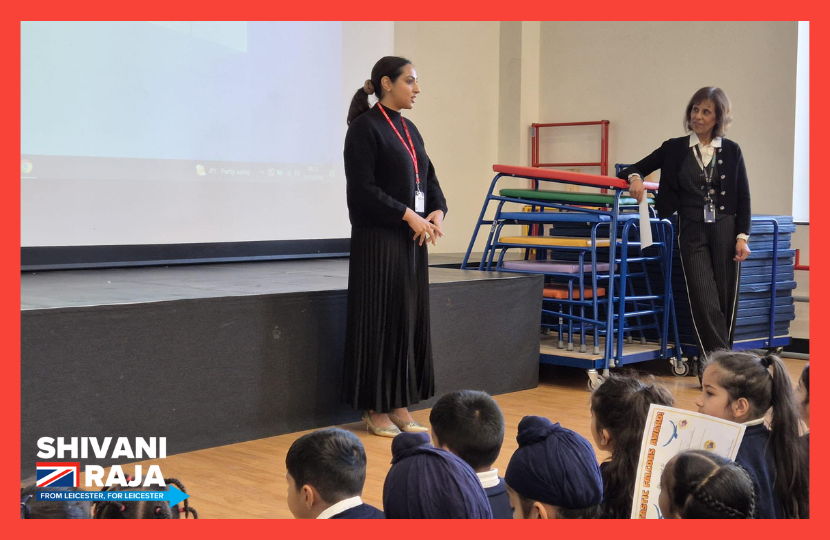 Shivani Raja MP visiting a local school