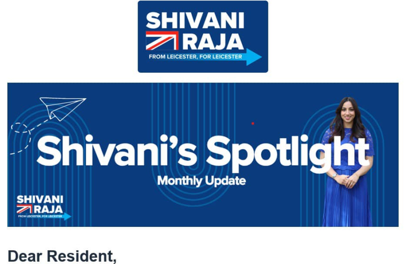 Shivani Raja MP's first monthly update