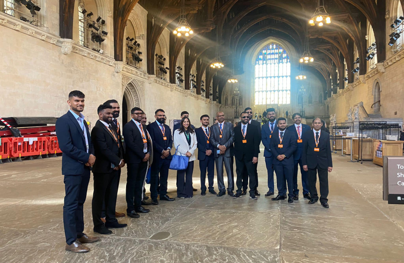 Shivani Raja MP with local Leicester leaders in Parliament