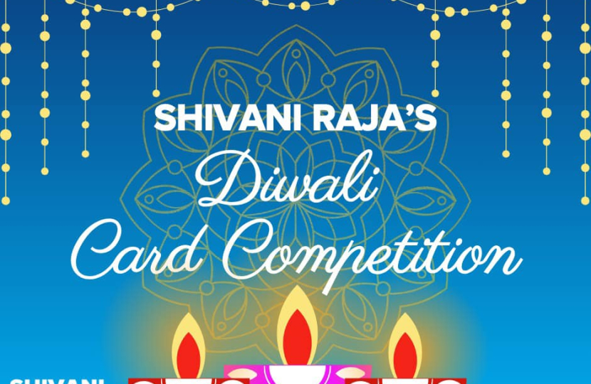 Shivani Raja MP's Diwali card competition