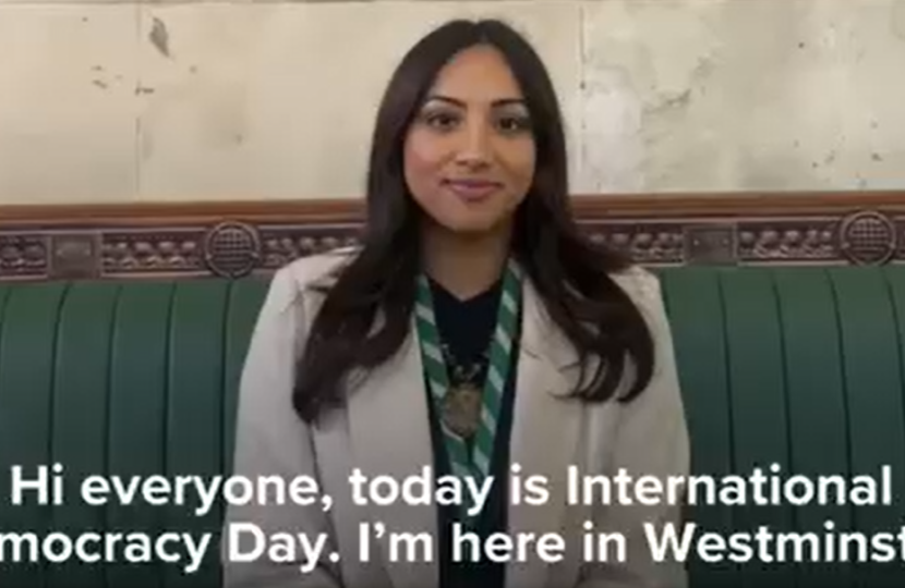 Shivani Raja MP celebrates International Democracy Day