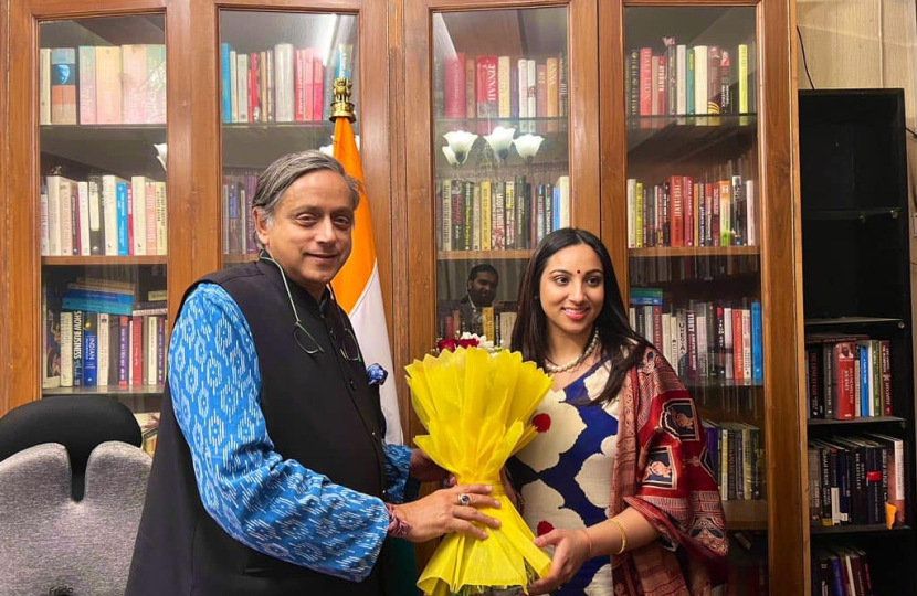 Shivani Raja MP with Sashi Tharoor.