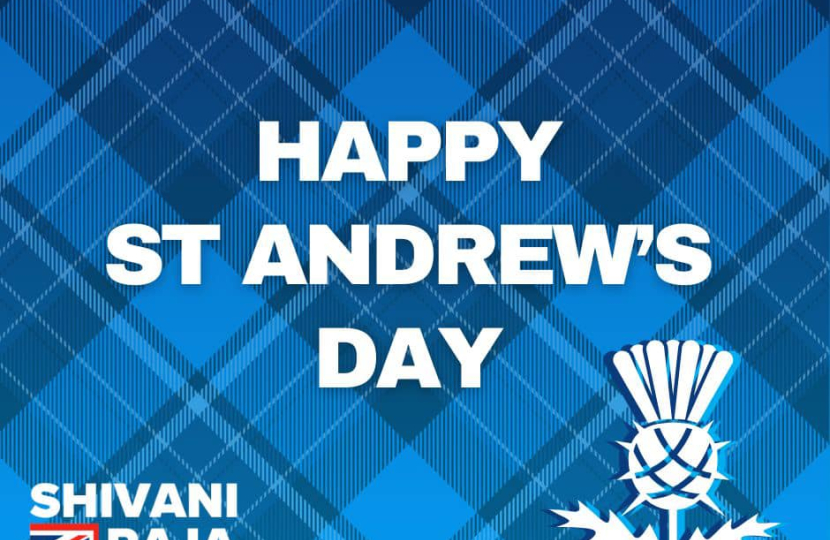 Image reads 'Happy St Andrew's Day'