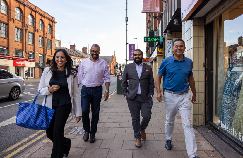 Shivani Raja MP with the Rt Hon James Cleverly MP on the Golden Mile.