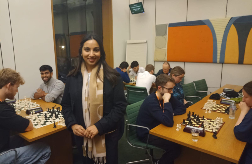 Shivani Raja MP at the Parliament Chess Club