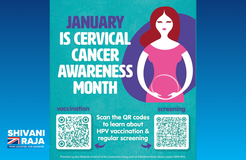 Image reads 'January is Cervical Cancer Awareness Month'.