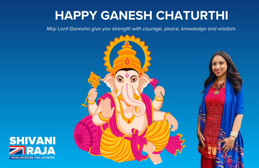 Shivani Raja MP wishes constituents a happy Ganesh Chaturthi