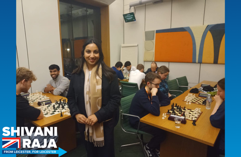 Shivani Raja MP at the Parliament Chess Club