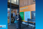 Shivani Raja MP outside Melton Road Sainsbury's