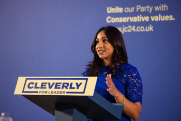 Shivani Raja MP opening the Rt Hon James Cleverly MP's leadership launch