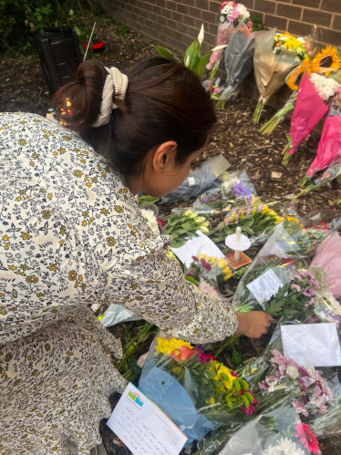 Shivani Raja MP at the vigil for Shri Bhim Kohli