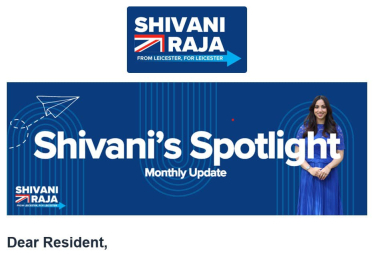 Shivani Raja MP's first monthly update