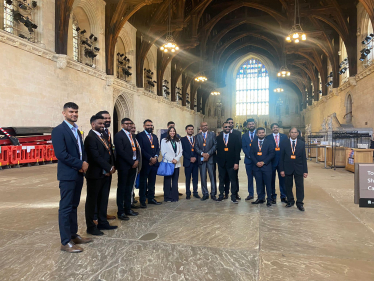 Shivani Raja MP with local Leicester leaders in Parliament