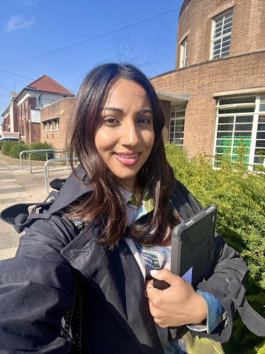 Shivani Raja MP outside her surgery