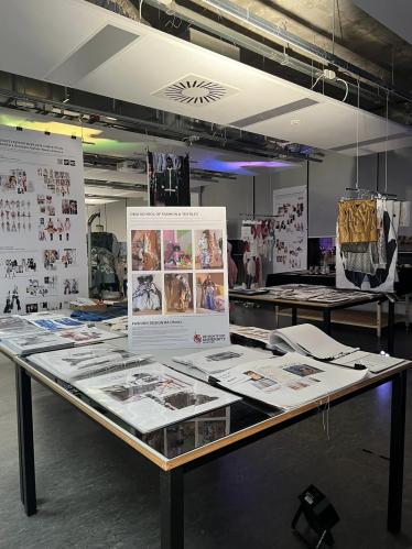 Fashion and textiles display at DMU's annual dinner