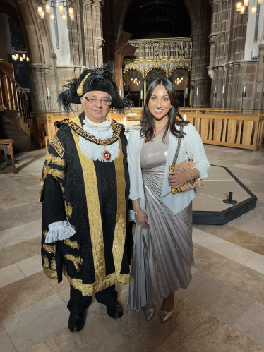 Shivani Raja MP with the Lord Mayor of Leicester