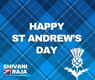 Image reads 'Happy St Andrew's Day'