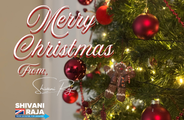 Image reads Merry Christmas from Shivani Raja.