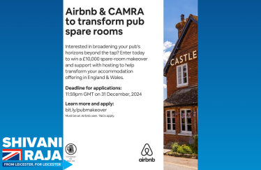 Image provides further details of Airbnb and CAMRA pub spare room scheme.