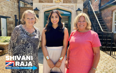 Shivani Raja MP with Baroness Anne Jenkin and Amy from The Biz Club